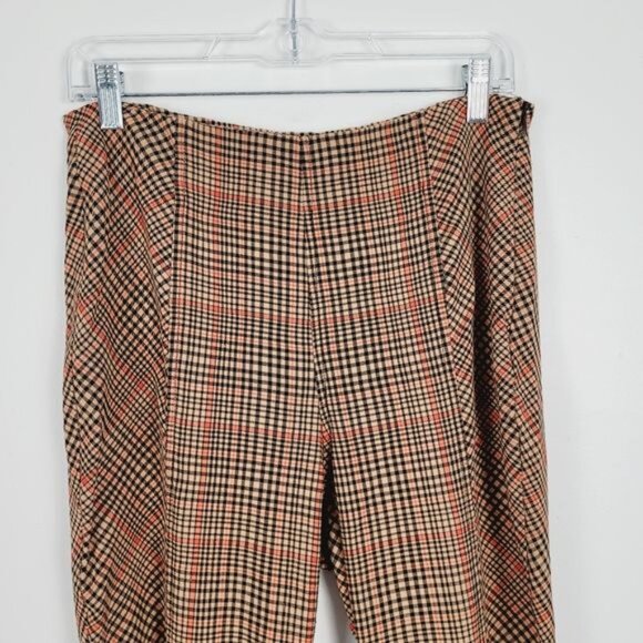 Free people Flying‎ High Split Hem Plaid Pants Sz 4 - Picture 3 of 8